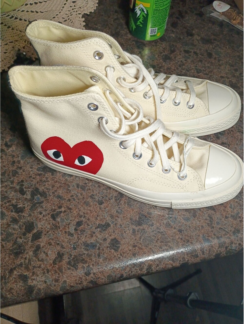 Converse x Comme des Garçons Play Chuck Taylor All Star High Top Sneakers Cream